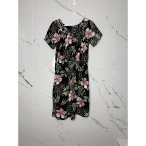 VTG Hilo Hattie Hawaiian Original XS Floral Sleeveless Maxi Dress 80's